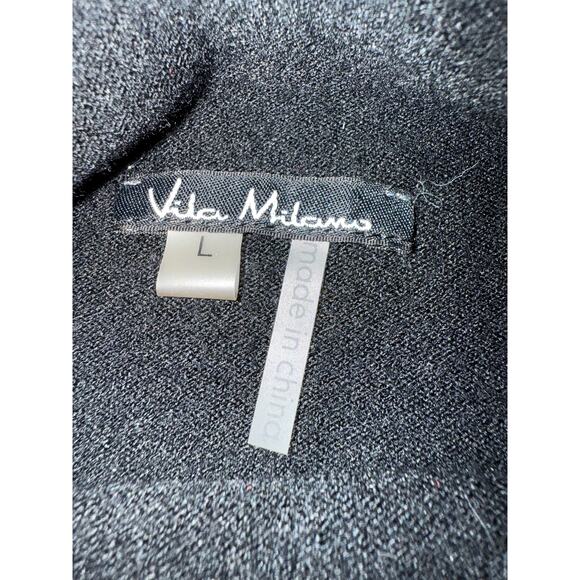 Vila Milano Sweater Knit Black Studded Long Sleeve Women's Size Large - Picture 9 of 10